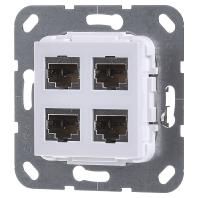 GIRA 4 computeraansluitingen RJ45 CAT 6A snijtechniek zuiver wit glanzend 569903 - thumbnail