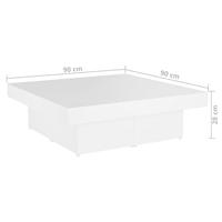 Salontafel 90x90x28 cm spaanplaat wit - thumbnail