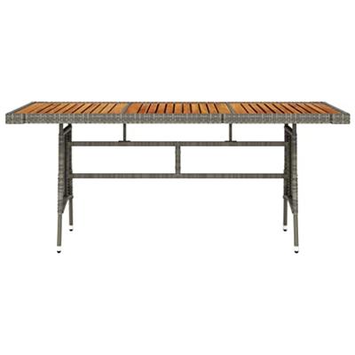 Tuintafel 160x70x72 cm poly rattan en massief acaciahout grijs Tuintafel 160x70x72 cm poly rattan en massief acaciahout grijs