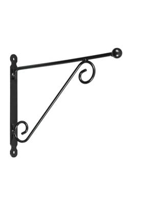 Nature muurhaak knop zwart 39cm