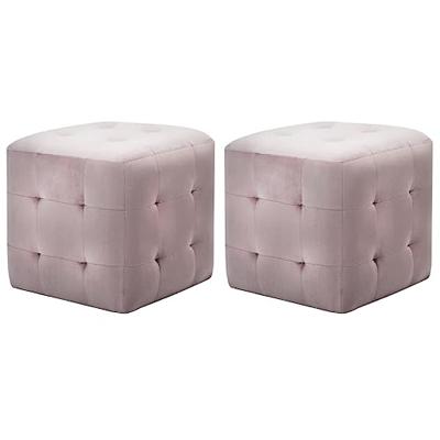 Nachtkastjes 2 st 30x30x30 cm fluweel roze Nachtkastjes 2 st 30x30x30 cm fluweel roze
