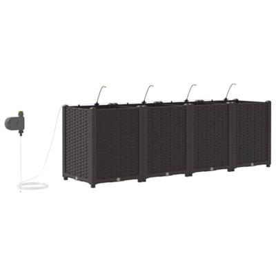 Tuin Bloempot 4 pcs Bruin Staal