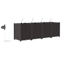 Tuin Bloempot 4 pcs Bruin Staal - thumbnail