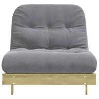 Futon slaapbank met matras 80x206x11 cm geïmpregneerd hout - thumbnail