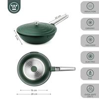 Westinghouse Wokpan Performance Gracious Green ø 28 cm - standaard anti-aanbaklaag - thumbnail