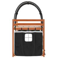 Stapelbed met gordijnen 75x190 cm grenenhout wit en zwart - thumbnail