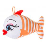 LG-Imports knuffelvis met lus 24 cm oranje - thumbnail