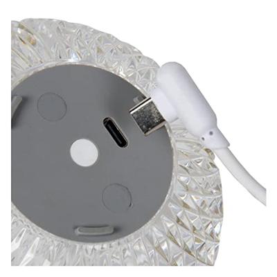 Lucide CINTRA - Oplaadbare Tafellamp - Accu/Batterij - Ø 9 cm - LED 3 StepDim - 1x1,5W 3000K - Transparant