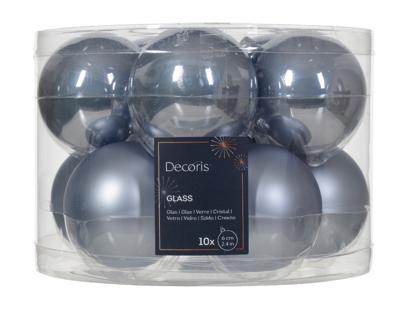 Kerstbal glas d6 cm mblw ass 10st kerst Decoris - Decoris