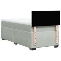 Boxspring met matras fluweel lichtgrijs 80x200 cm - thumbnail