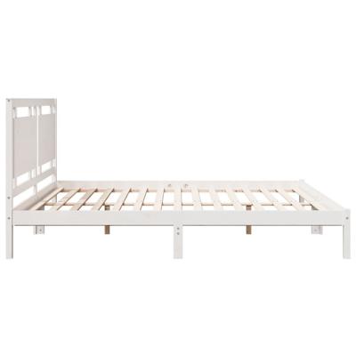 Bedframe extra lang zonder matras massief hout wit 200x210 cm
