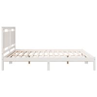 Bedframe extra lang zonder matras massief hout wit 200x210 cm - thumbnail
