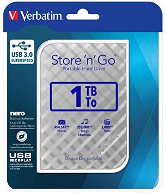 Verbatim Store n Go 1 TB Externe harde schijf (2,5 inch) USB-A 3.2 Gen 1 Zilver 53197
