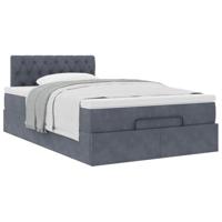 Ottoman bed met matras 120x200cm fluweel donkergrijs - thumbnail