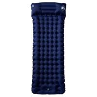 VidaXL Kampeermatras met kussen zelfopblazend 1-persoons marineblauw - thumbnail