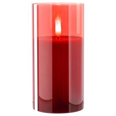 Leonardo Autentico Kaars 15 x 8 cm met ledverlichting rood
