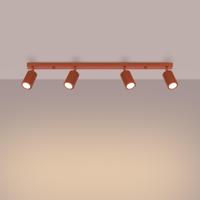 Plafondlamp KARBON 4L rood oker - thumbnail