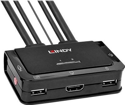 LINDY KVM-Umschalter KVM-switch HDMI Muis, Toetsenbord 4096 x 2160 Pixel