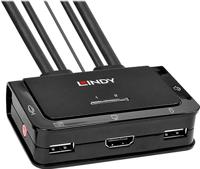 LINDY KVM-Umschalter KVM-switch HDMI Muis, Toetsenbord 4096 x 2160 Pixel - thumbnail