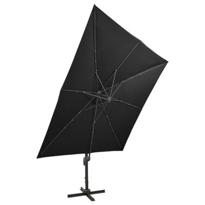 Zweefparasol met paal en LED-verlichting 300 cm zwart Zweefparasol met paal en LED-verlichting 300 cm zwart