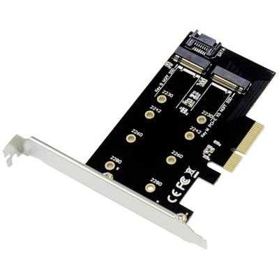 Conceptronic EMRICK 2-in-1-M.2-SSD-PCIe-Adapter SATA AHCI NVMe PCI Express kaart PCIe