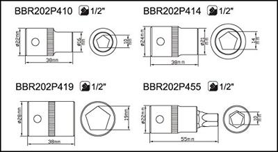 Bahco 1/2" vijfhoeks dopsleutel | BBR202P410