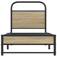 Bedframe zonder matras metaal gerookt eikenkleurig 180x200 cm - thumbnail