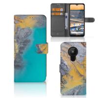 Nokia 5.3 | Bookcase | Marble Blue Gold - thumbnail
