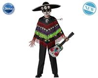 Kostuums voor Kinderen Zwart Skelet Poncho - Maat: 3-4 Jaar - Maat: 3-4 Jaar - thumbnail