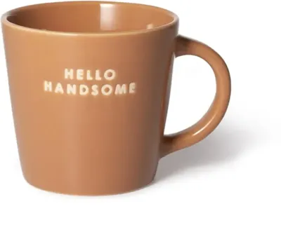 Vondels cappuccinokop keramiek hello handsome 9x9.5cm terra