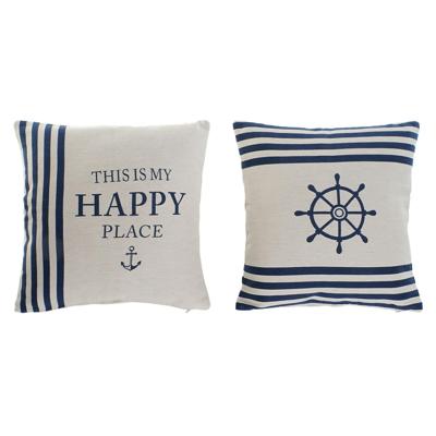 Kussen Home ESPRIT Wit Marineblauw 45 x 10 x 45 cm (2 Stuks) Kussen Home ESPRIT Wit Marineblauw 45 x 10 x 45 cm (2 Stuks)