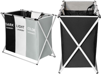 Lowander Wasmand 3 vakken - Wassorteerder 90 liter - thumbnail