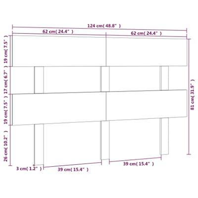 Hoofdbord 124x3x81 cm massief grenenhout grijs - thumbnail