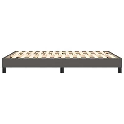 Boxspringframe kunstleer grijs 140x190 cm Boxspringframe kunstleer grijs 140x190 cm