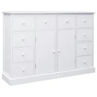vidaXL Dressoir met 10 lades 113x30x79 cm hout wit - thumbnail