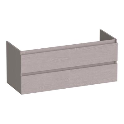 Brauer Joy - Onderkast - 120 cm - met 4 Softclose Lades Greeploos en 2 Sifon Uitsparingen - Timber Greige