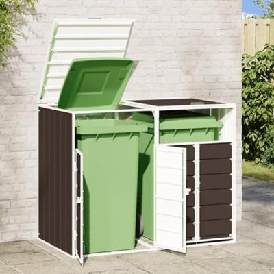 Containerberging voor 2 containers 144x81x113 cm staal bruin - thumbnail