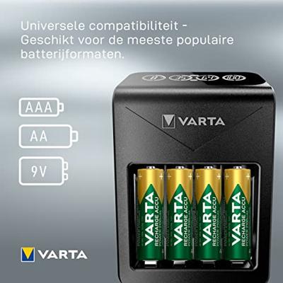 Varta LCD Pug Charger+ incl. 4 accu's 2100 mAh AA - thumbnail