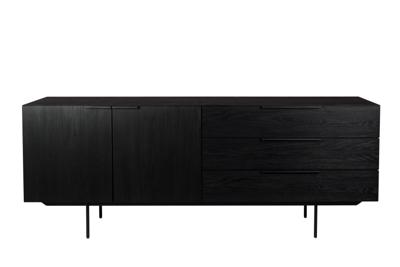 Zuiver TV-meubel 'Travis' Eikenhout, 180cm, kleur Zwart Zuiver TV-meubel 'Travis' Eikenhout, 180cm, kleur Zwart