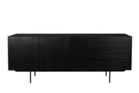 Zuiver TV-meubel 'Travis' Eikenhout, 180cm, kleur Zwart - thumbnail