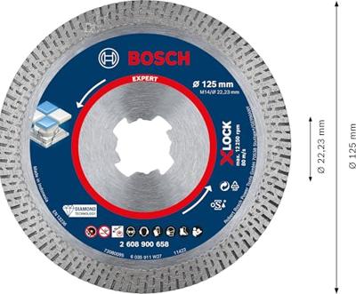 Bosch Accessories 2608900658 EXPERT HardCeramic X-LOCK Diamanten doorslijpschijf Diameter 125 mm Boordiameter 22.23 mm Steen, Beton, Baksteen 1 stuk(s)