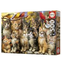 Puzzel - EDUCA - Kittens en Vogels - 500 stukjes - thumbnail