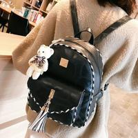 3 in 1 envelop PU leder Double schouders School tas rugzak reistas met beer Doll hanger - thumbnail
