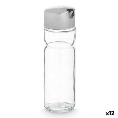Flesje Vivalto Transparant Zilverkleurig Metaal Kristal Plastic 180 ml 4,6 x 15,7 x 4,6 cm (12 Stuks)
