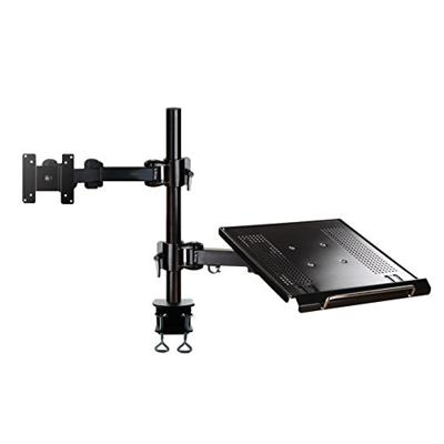 Neomounts FPMA-D960NOTEBOOK 1-voudig Monitor-tafelbeugel 25,4 cm (10) - 68,6 cm (27) In hoogte verstelbaar, Laptophouder, Kantelbaar, Zwenkbaar Zwart