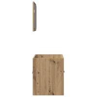 2-delige Badkamermeubelset bewerkt hout artisanaal eikenkleur - thumbnail