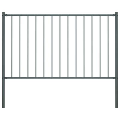 Hekpaneel met palen 1,7x0,75 m gepoedercoat staal antraciet