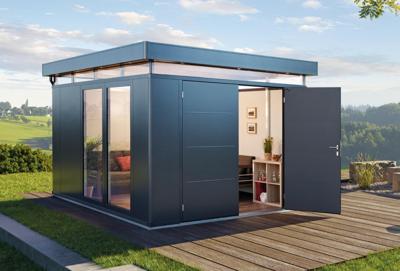 Biohort CasaNova 4x4 metalen berging met draairichting links donkergrijs metallic- Plat dak- Metaal- Biohort Biohort CasaNova 4x4 metalen berging met draairichting links donkergrijs metallic- Plat dak- Metaal- Biohort