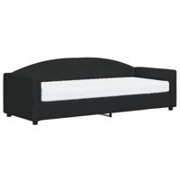 Slaapbank met matras 90x190 cm stof zwart - thumbnail
