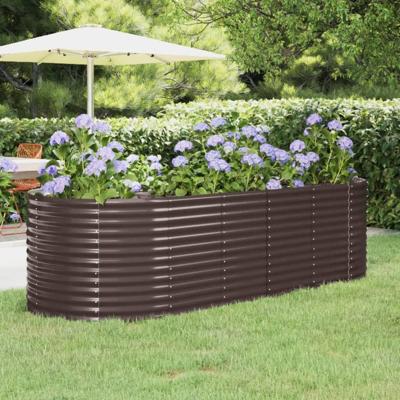 VidaXL Plantenbak 249x100x68 cm gepoedercoat staal bruin